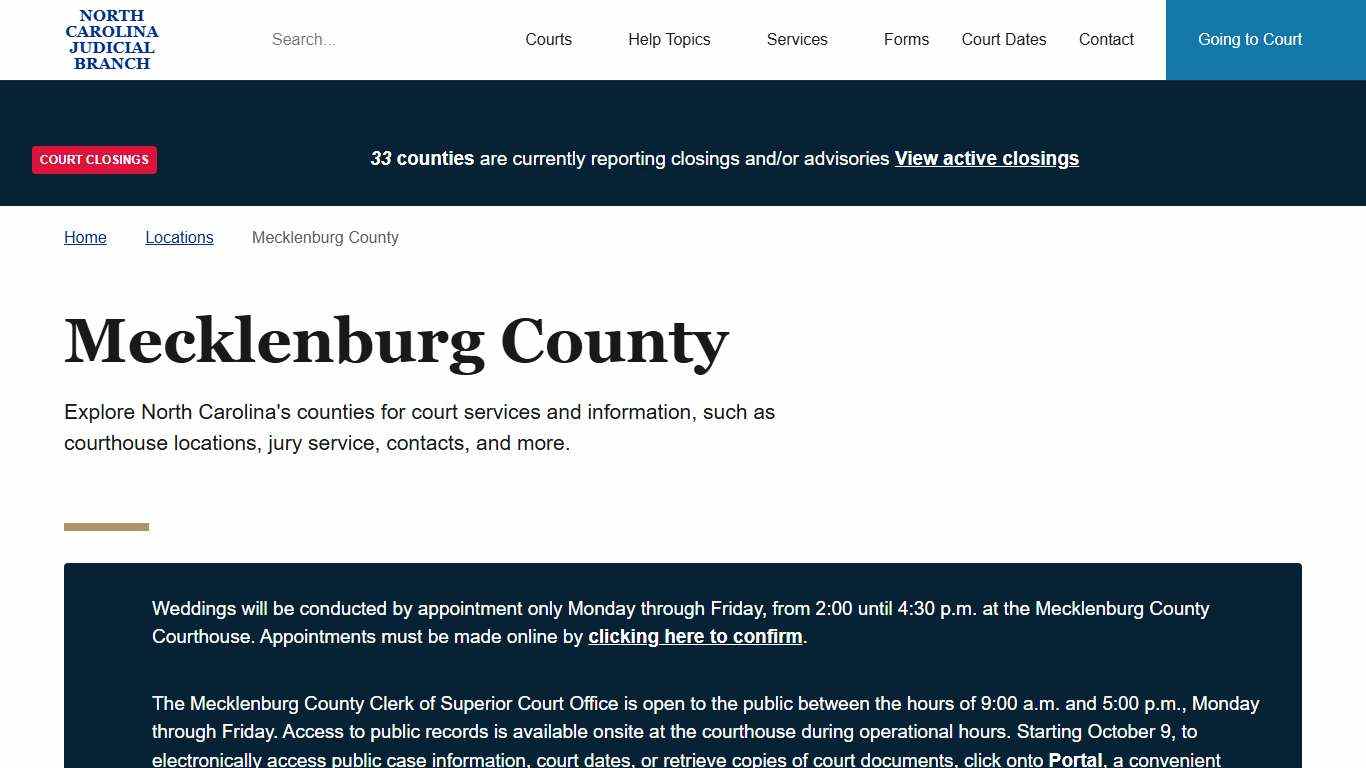 Mecklenburg County North Carolina Judicial Branch